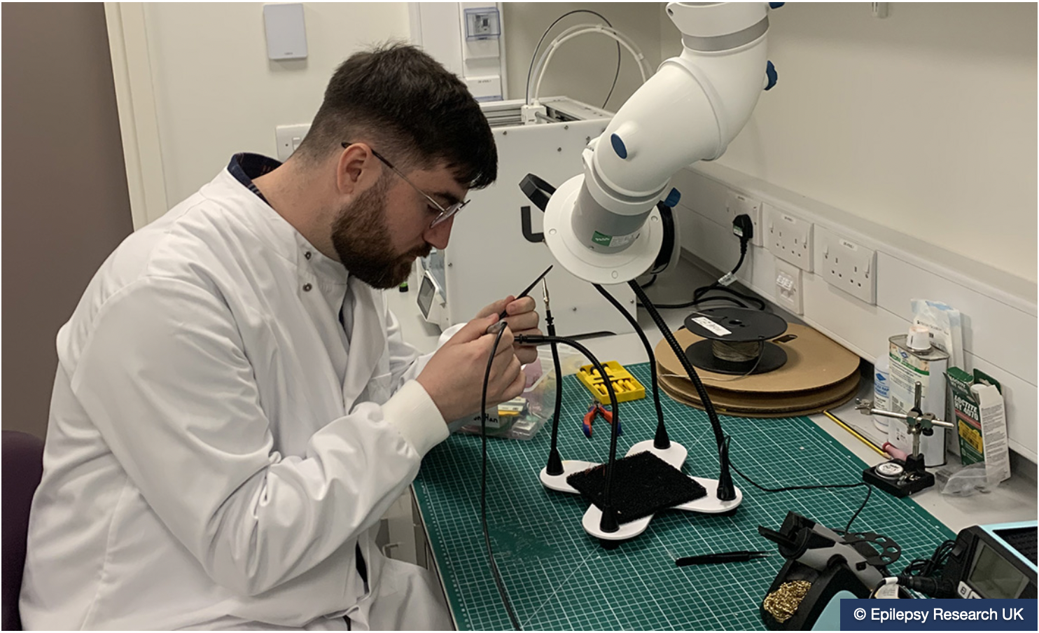 A Photo of Jose working in the lab