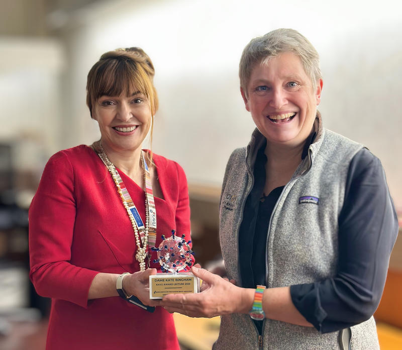 Carol and Kate with the award.