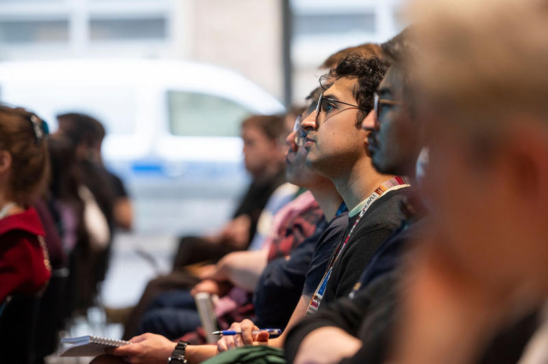 Delegates listening attentively to the keynote lecture at at the 5th birthday symposium held by Oxford's Kavli Institute for Nanoscience Discovery.