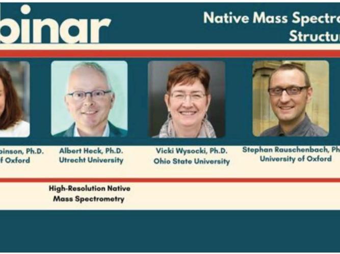 webinar native mass spectrometry for structural biology banner with the photos of the presenters.