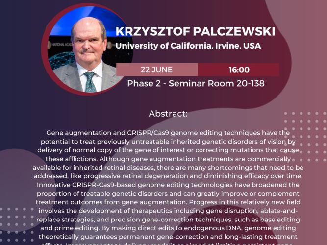 Krzysztof Palczewski seminar poster