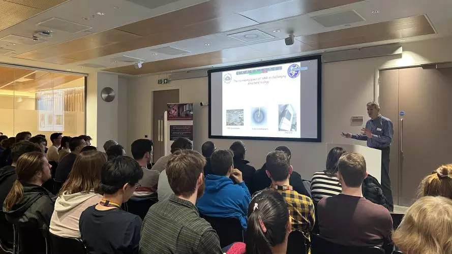 Photo of Ad Bax giving the KRED Talk