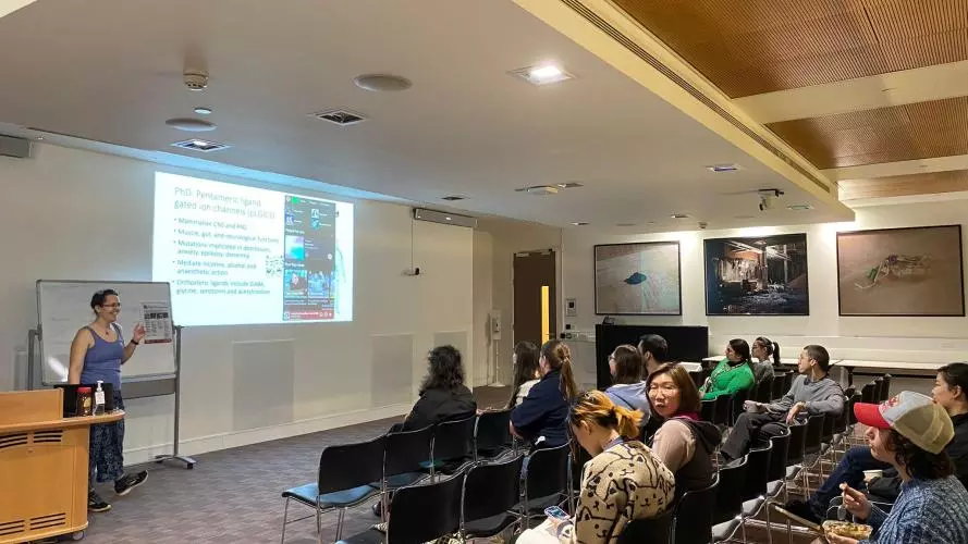 Susanne Mesoy giving a presentation during the meeting.