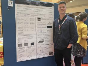 A photograph of Jack Peters (DPhil student) presenting on behalf of Sam Tusk.