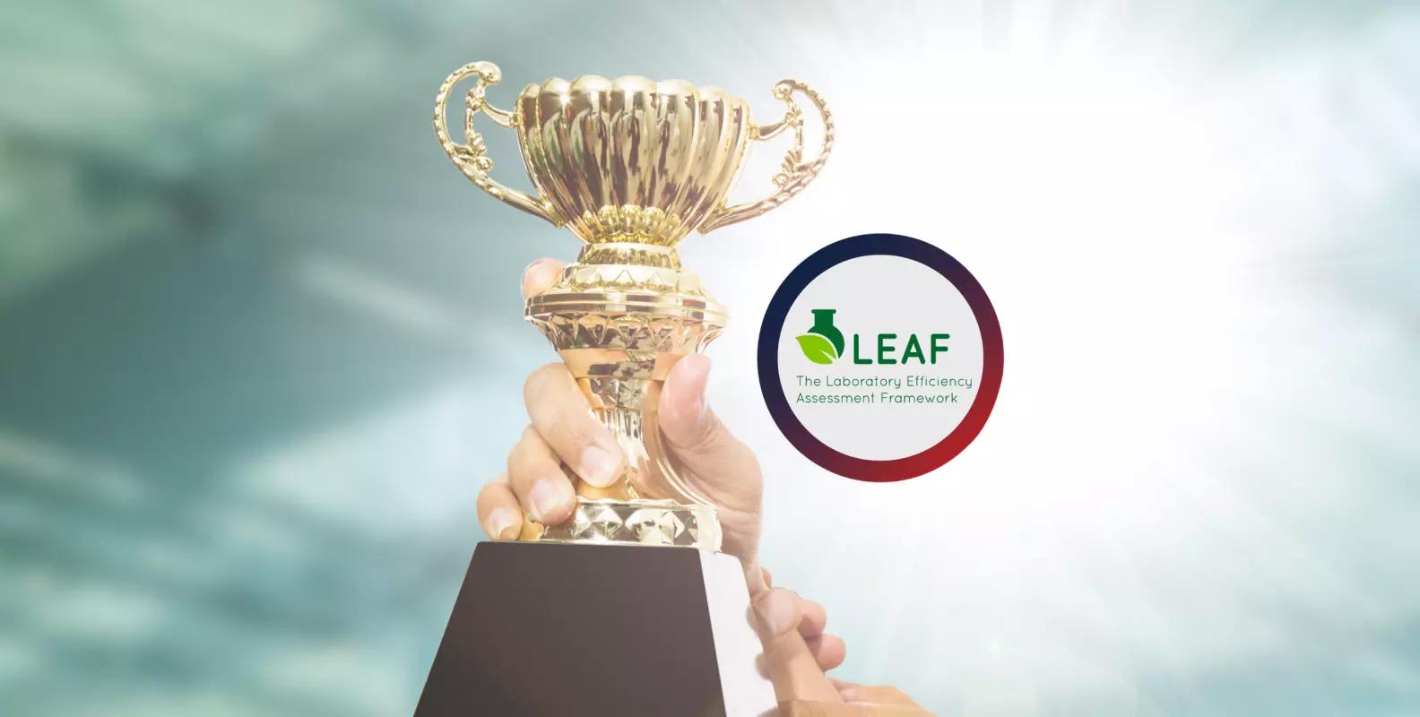 Banner image for the LEAF award with a logo.