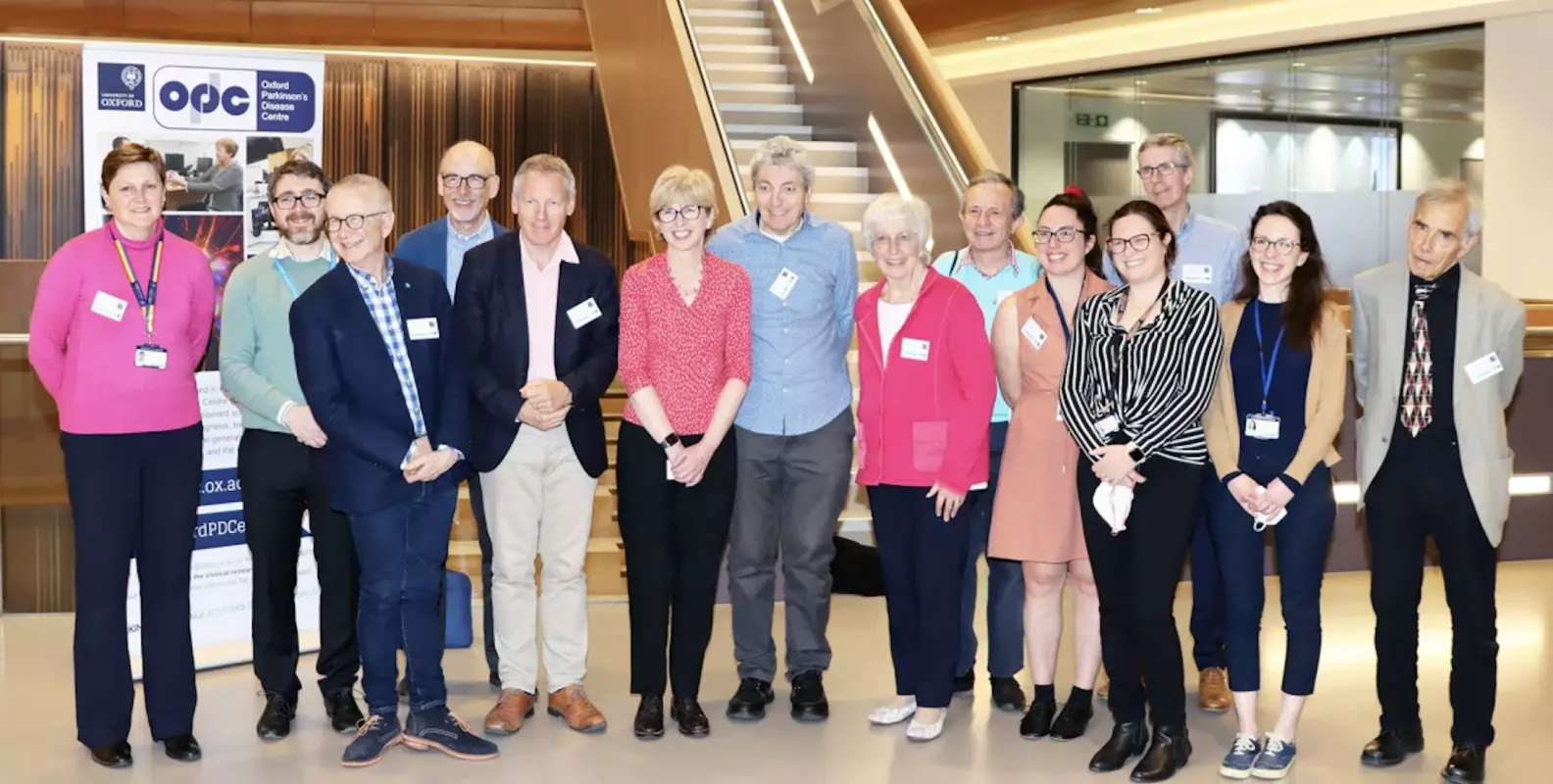 L-R Lorraine Dyson (OPDC), Dr Brent Ryan (OPDC), Mark Jennings (Parkinson's UK Oxford), Martin Cowell (Parkinson's UK Oxford), Gary Shaughnessy (Parkinson's UK), Caroline Rassell (Parkinson's UK), Paul Mayhew-Archer (Parkinson's UK Oxford), Sally Bromley 